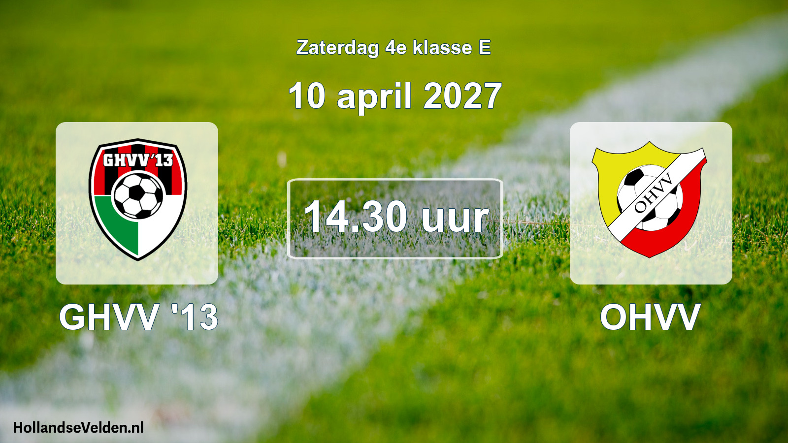 Geplande wedstrijd: GHVV '13 - OHVV (10 april 2027)