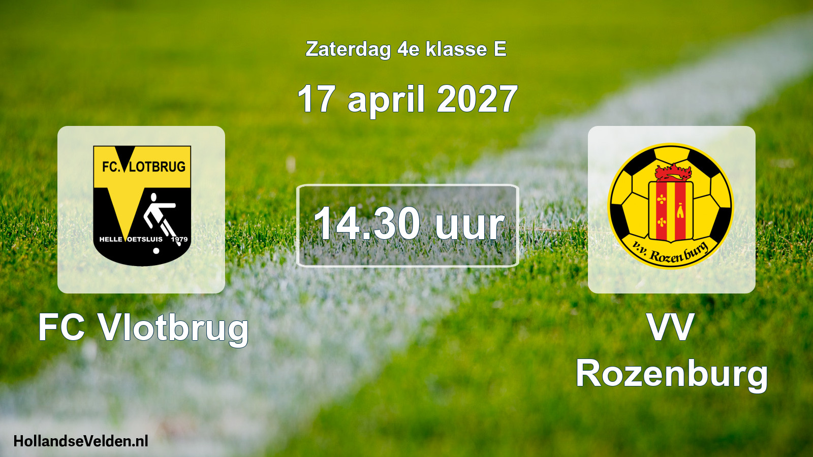 Geplande wedstrijd: FC Vlotbrug - VV Rozenburg (17 april 2027)
