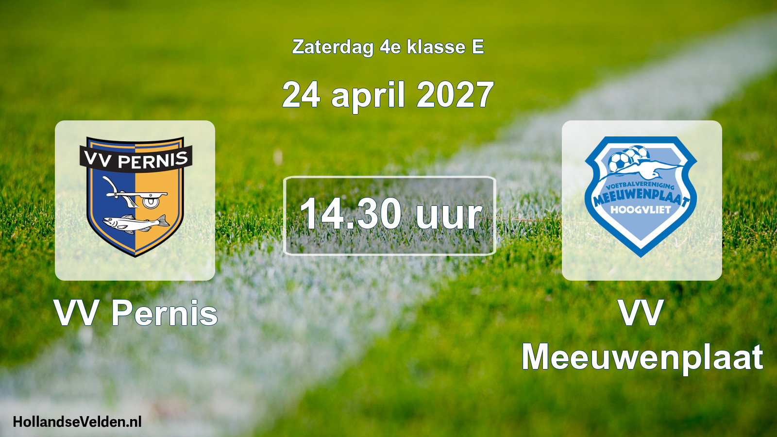 Geplande wedstrijd: VV Pernis - VV Meeuwenplaat (24 april 2027)