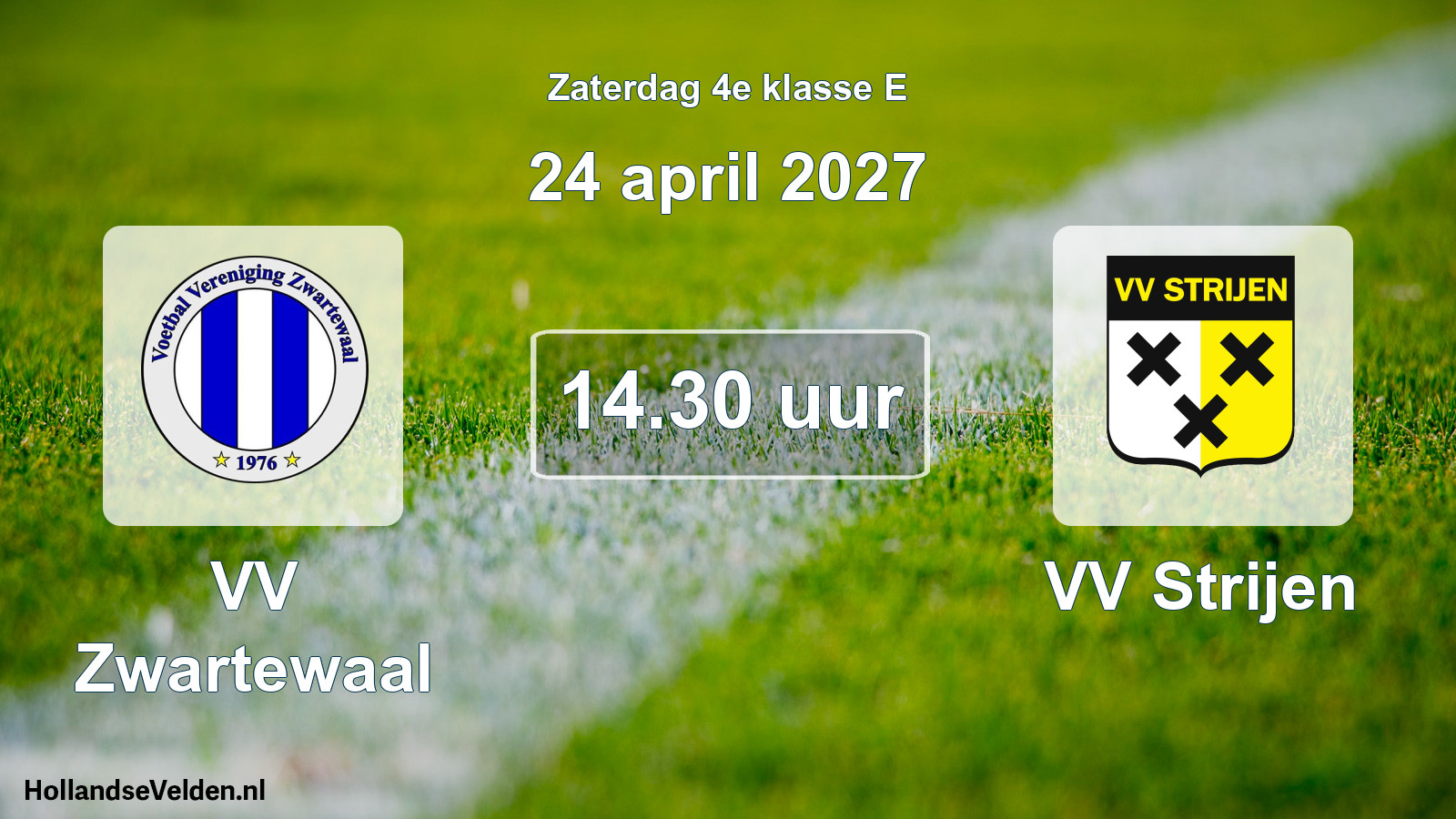 Geplande wedstrijd: VV Zwartewaal - VV Strijen (24 april 2027)