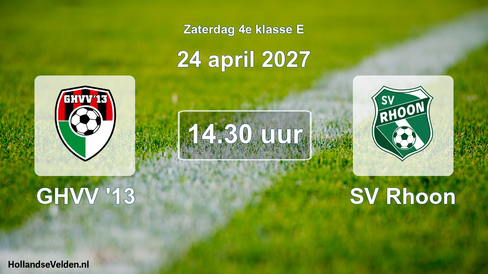 Geplande wedstrijd: GHVV '13 - SV Rhoon (24 april 2027)