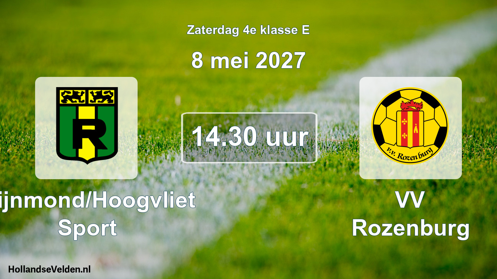 Geplande wedstrijd: Rijnmond/Hoogvliet Sport - VV Rozenburg (8 mei 2027)