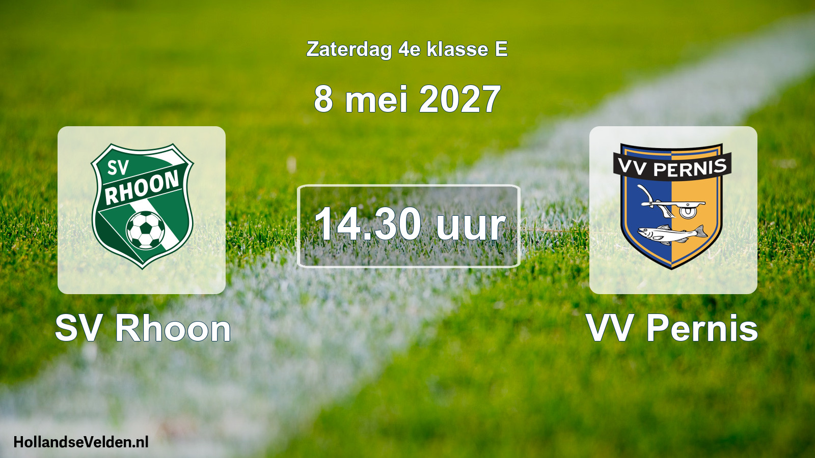 Geplande wedstrijd: SV Rhoon - VV Pernis (8 mei 2027)