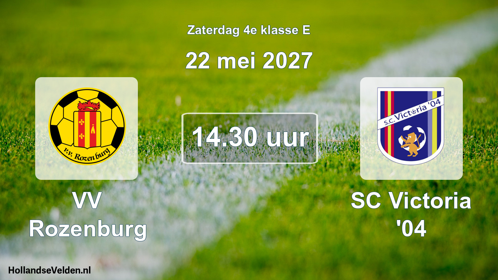 Geplande wedstrijd: VV Rozenburg - SC Victoria '04 (22 mei 2027)