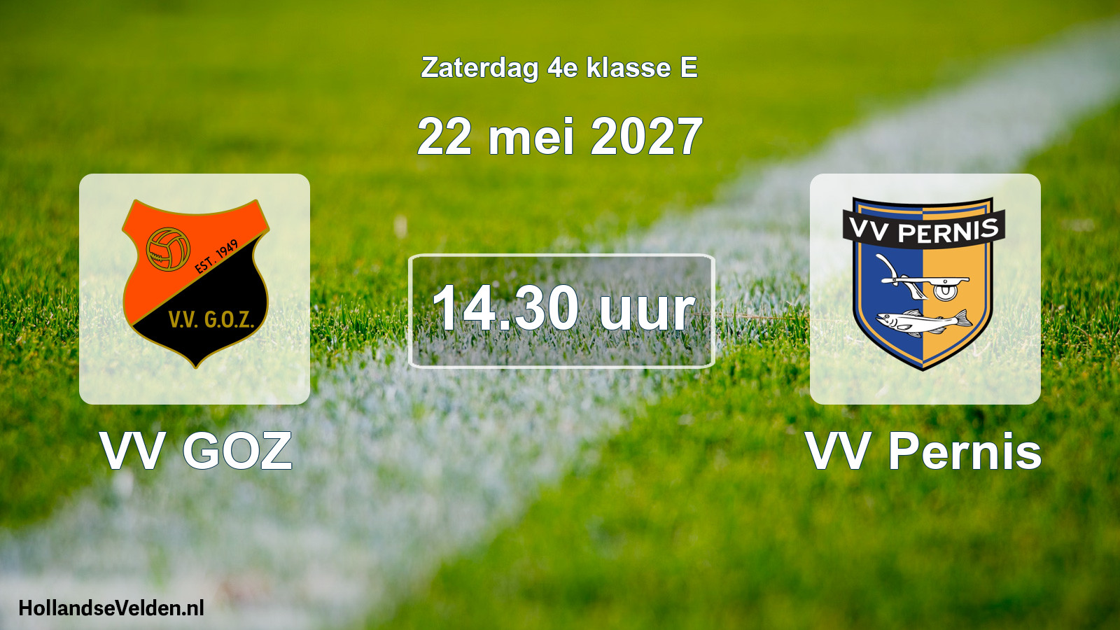 Geplande wedstrijd: VV GOZ - VV Pernis (22 mei 2027)