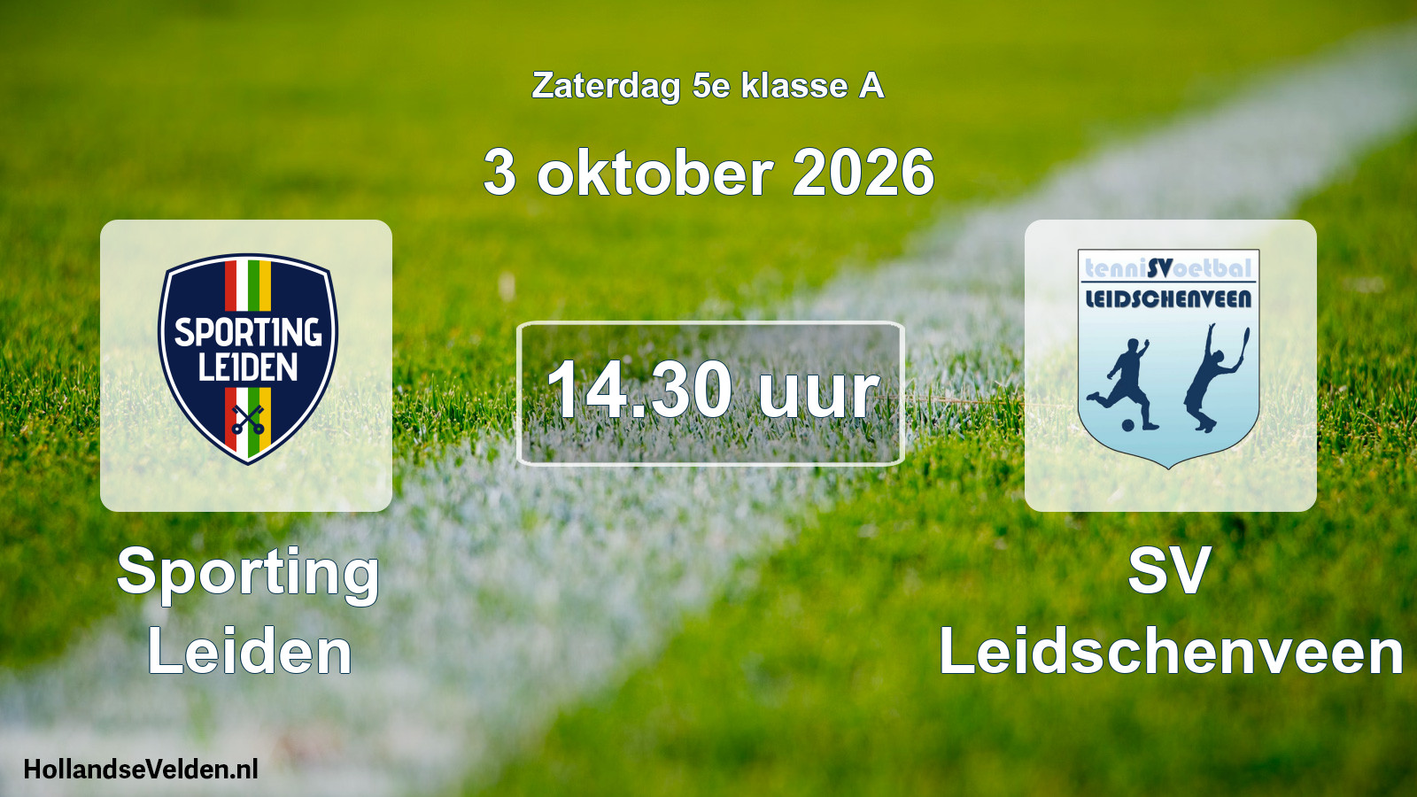 Geplande wedstrijd: Sporting Leiden - SV Leidschenveen (3 oktober 2026)