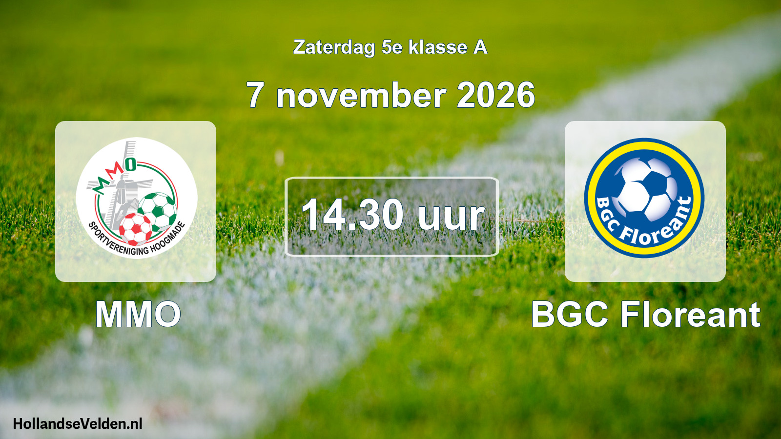 Geplande wedstrijd: MMO - BGC Floreant (7 november 2026)