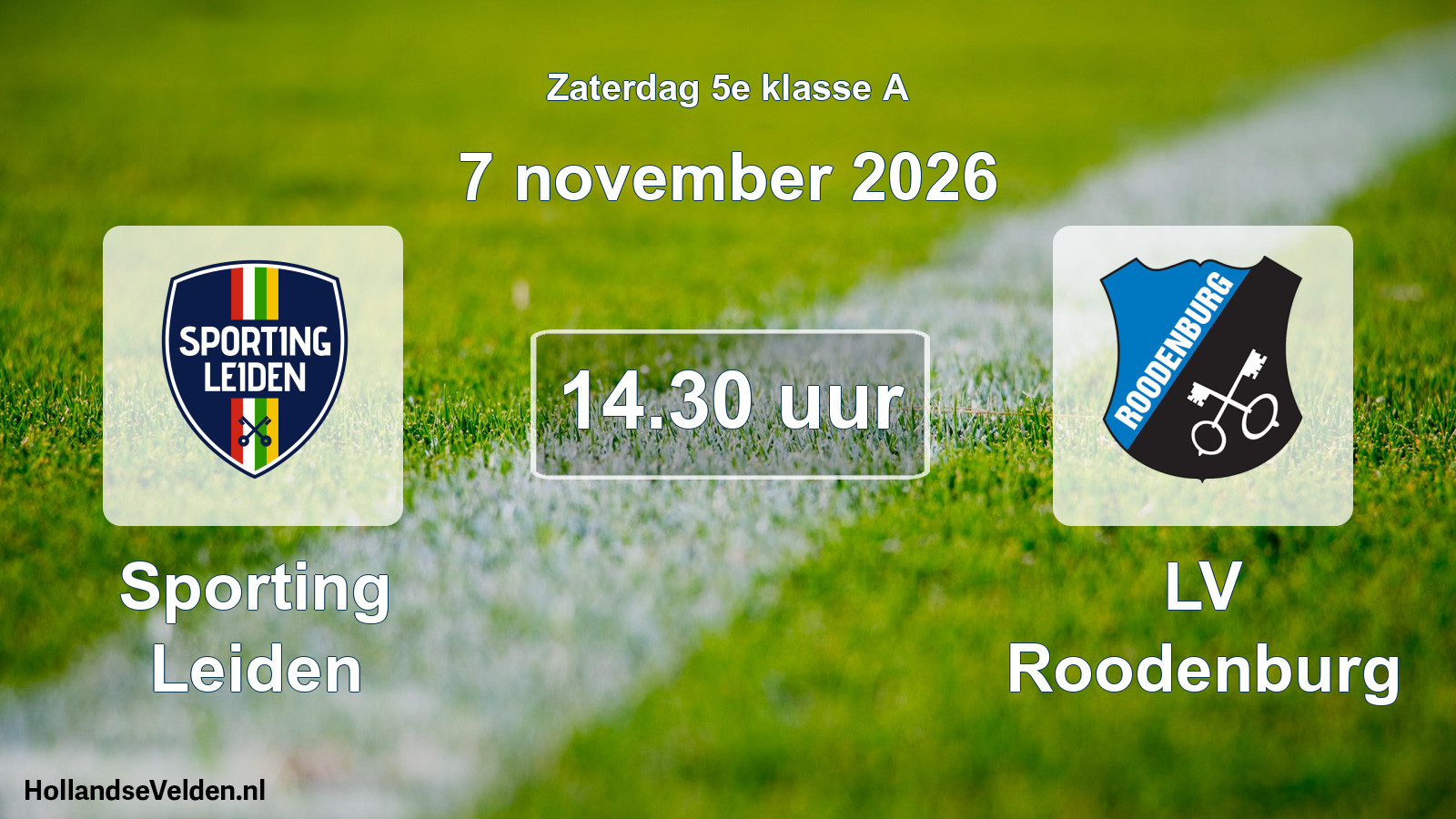 Geplande wedstrijd: Sporting Leiden - LV Roodenburg (7 november 2026)