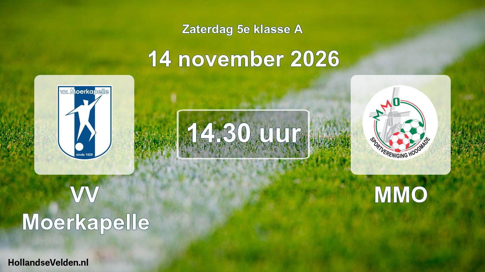 Geplande wedstrijd: VV Moerkapelle - MMO (14 november 2026)