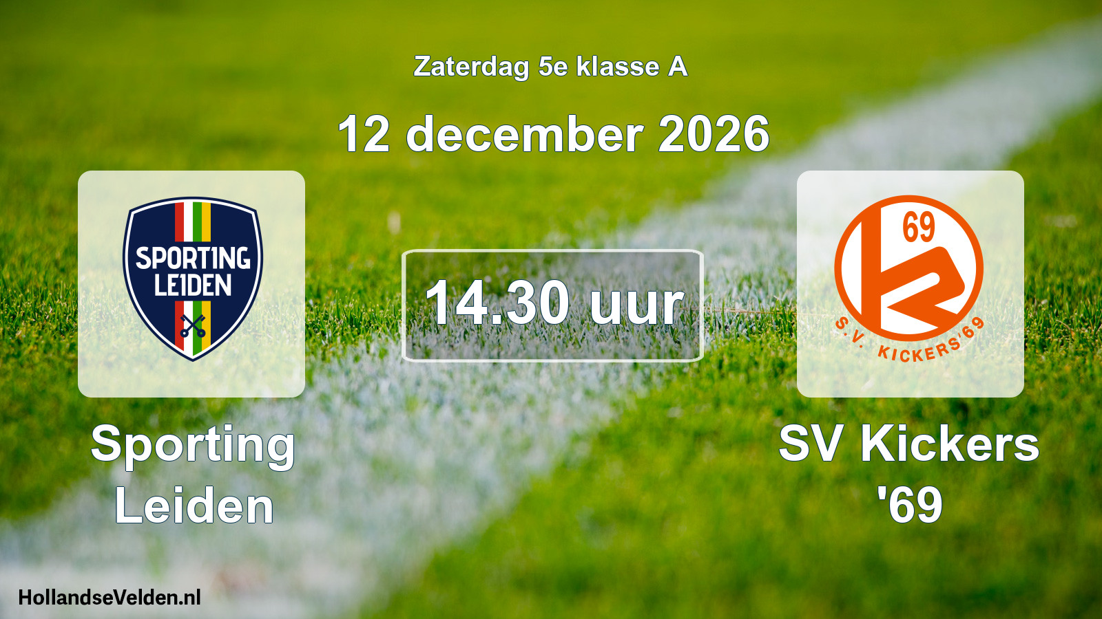 Geplande wedstrijd: Sporting Leiden - SV Kickers '69 (12 december 2026)