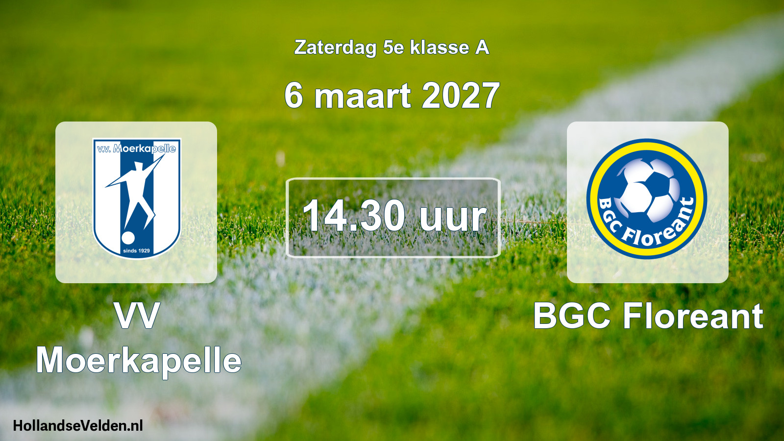 Geplande wedstrijd: VV Moerkapelle - BGC Floreant (6 maart 2027)