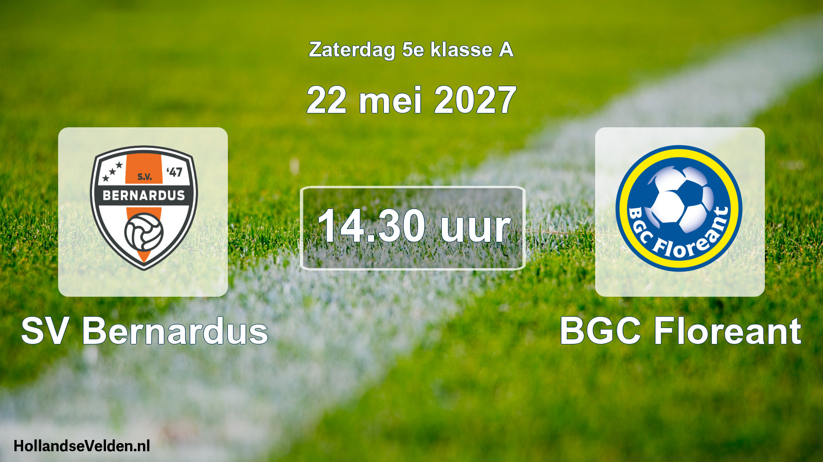 Geplande wedstrijd: SV Bernardus - BGC Floreant (22 mei 2027)