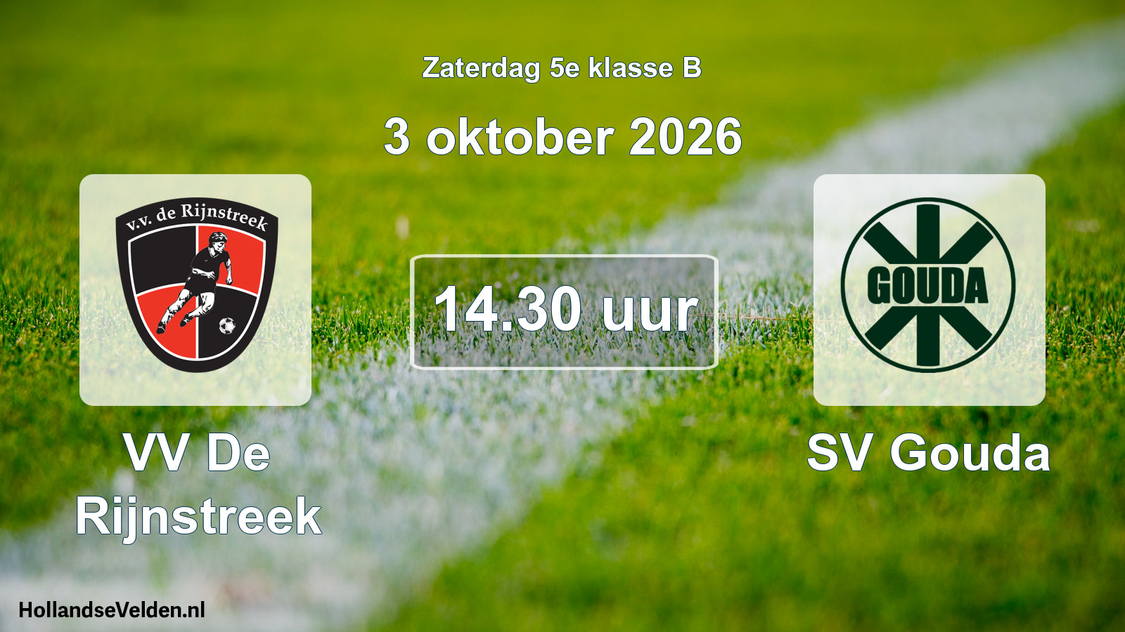 Scheduled Match: VV De Rijnstreek - SV Gouda (3 October 2026)