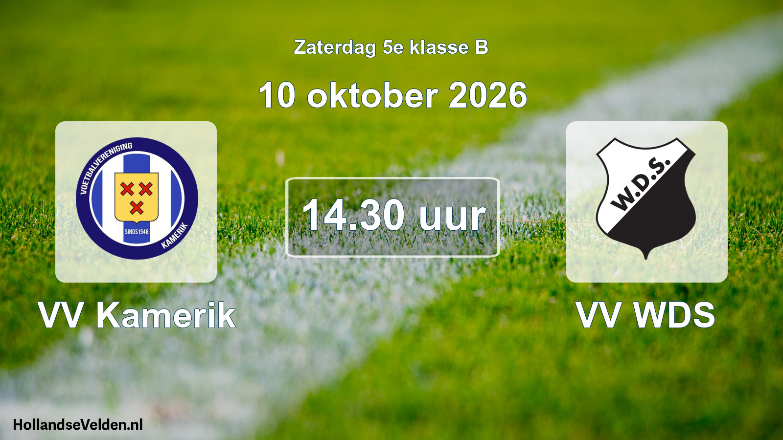 Geplande wedstrijd: VV Kamerik - VV WDS (10 oktober 2026)