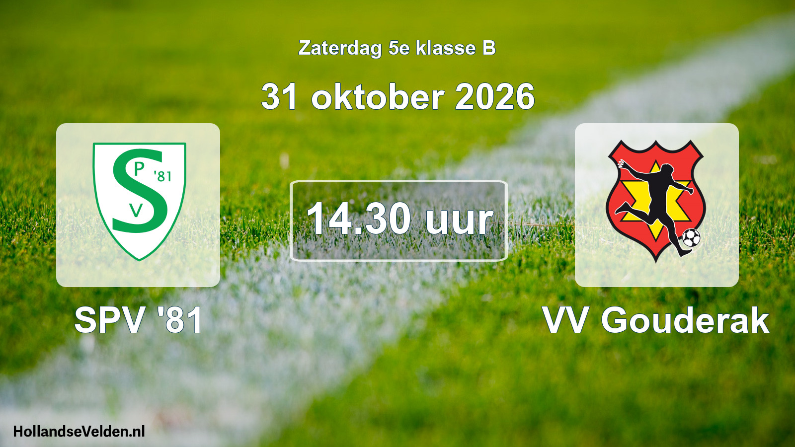 Geplande wedstrijd: SPV '81 - VV Gouderak (31 oktober 2026)