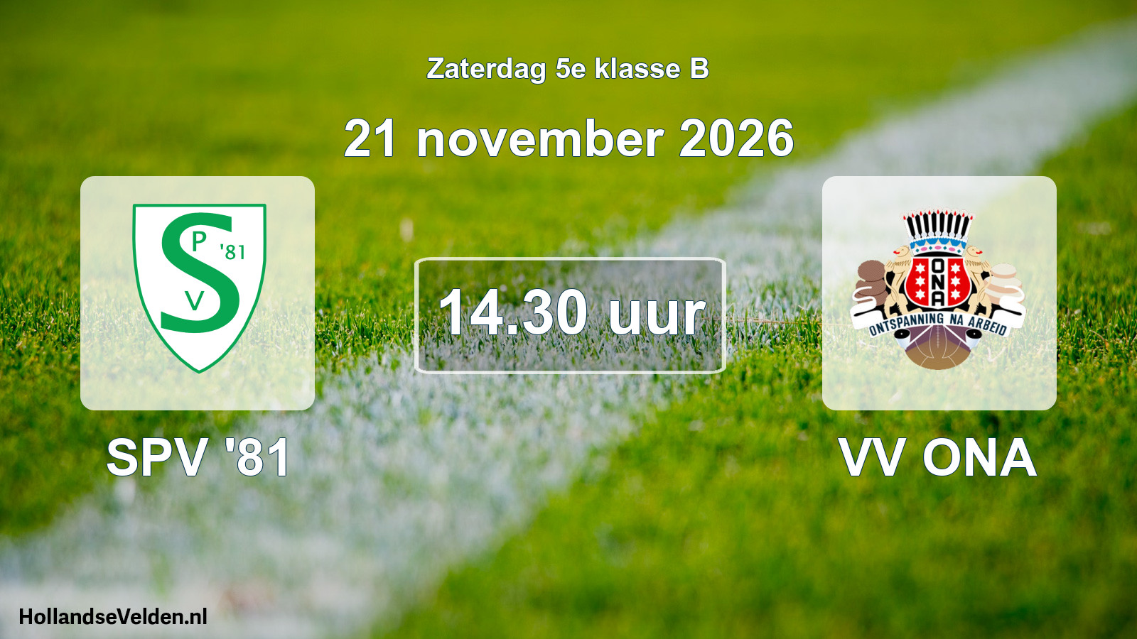 Geplande wedstrijd: SPV '81 - VV ONA (21 november 2026)