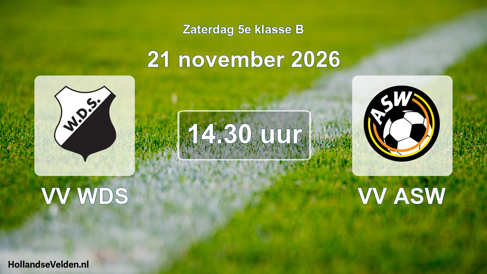 Geplande wedstrijd: VV WDS - VV ASW (21 november 2026)
