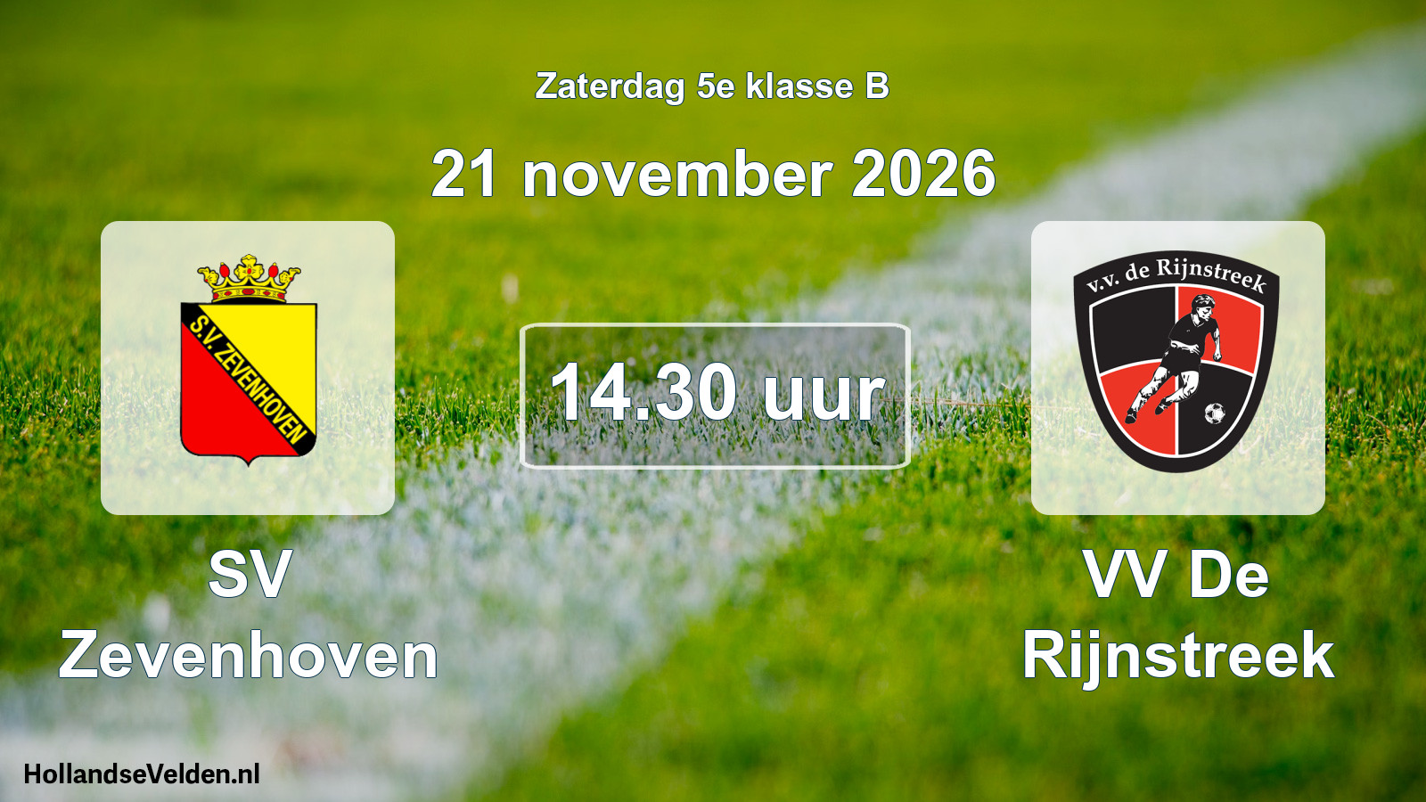 Geplande wedstrijd: SV Zevenhoven - VV De Rijnstreek (21 november 2026)