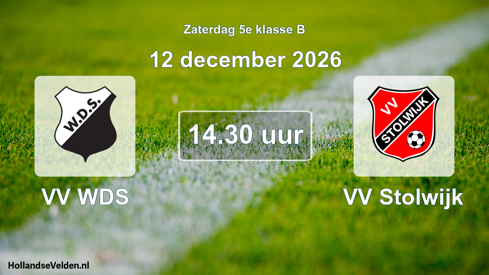 Geplande wedstrijd: VV WDS - VV Stolwijk (12 december 2026)