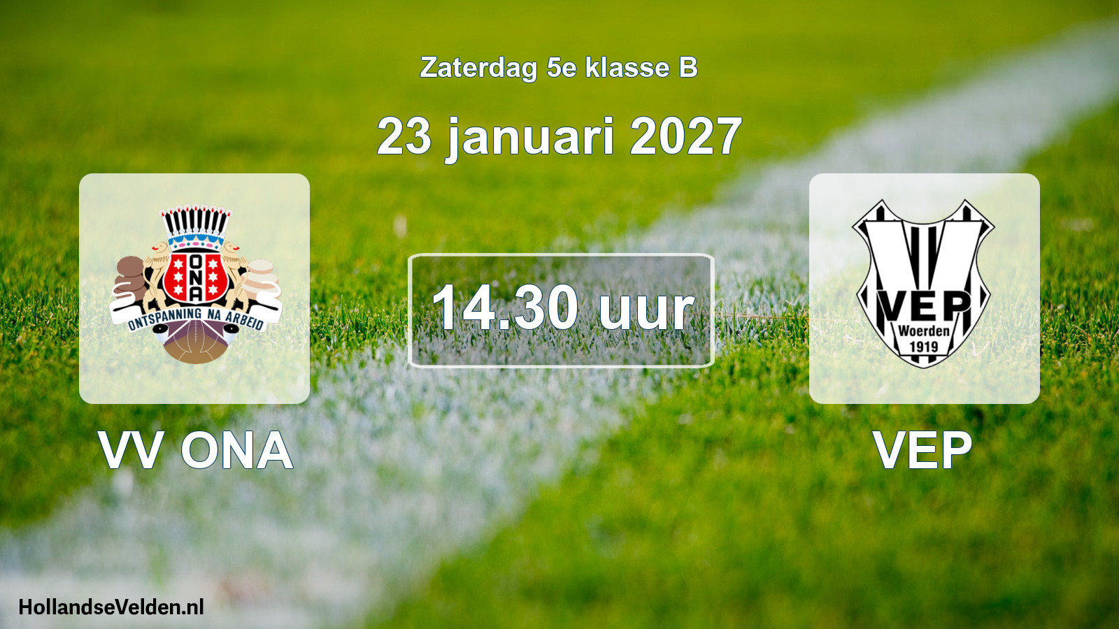 Geplande wedstrijd: VV ONA - VEP (23 januari 2027)