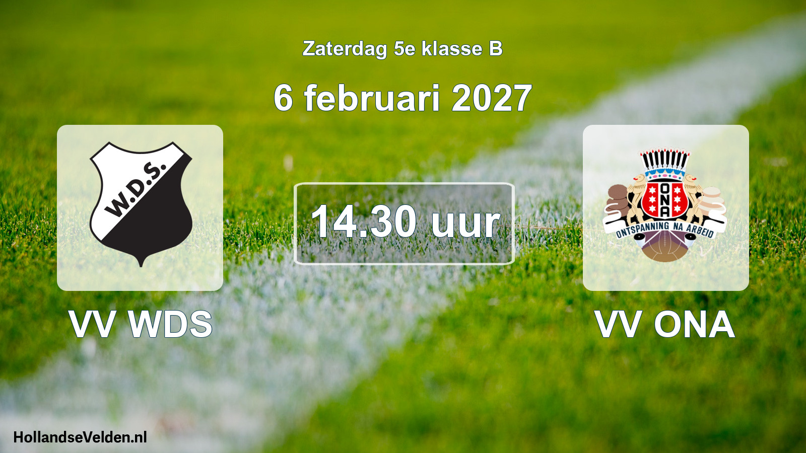 Geplande wedstrijd: VV WDS - VV ONA (6 februari 2027)