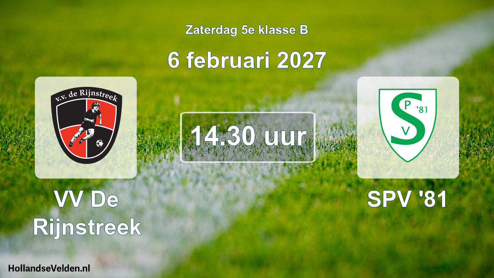 Geplande wedstrijd: VV De Rijnstreek - SPV '81 (6 februari 2027)