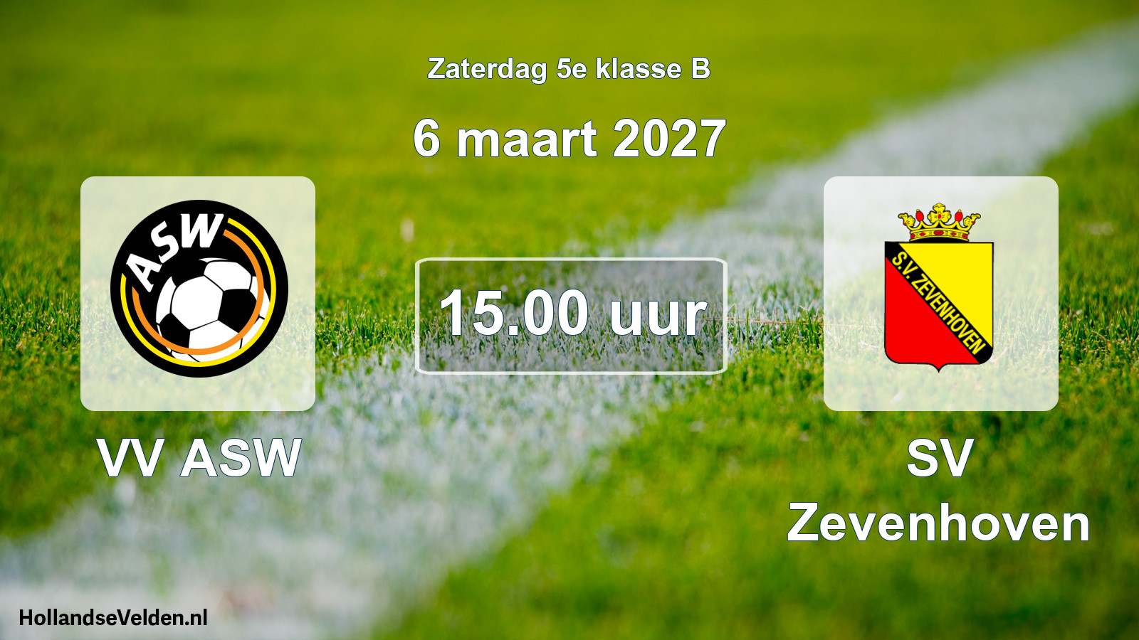 Geplande wedstrijd: VV ASW - SV Zevenhoven (6 maart 2027)