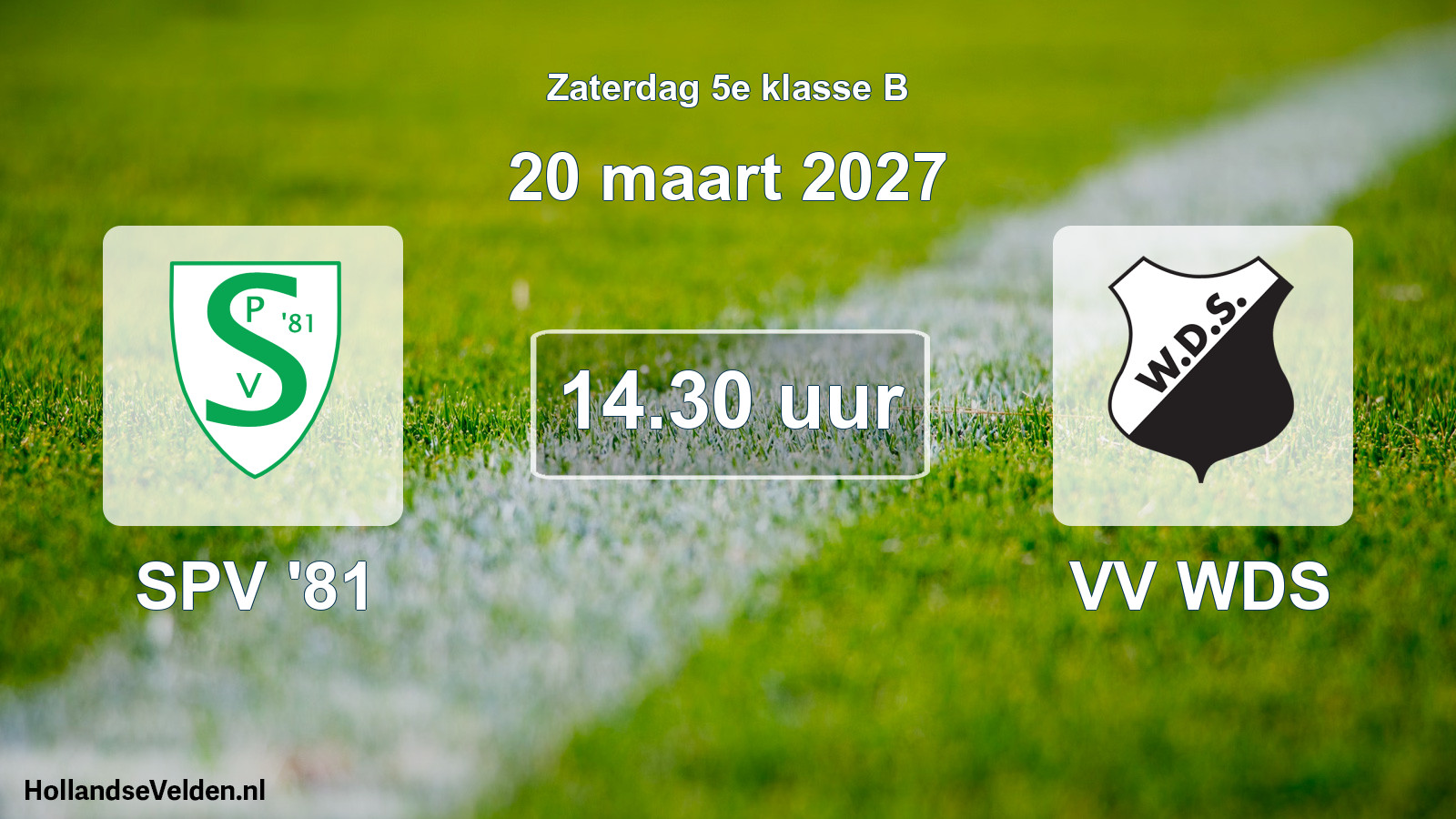 Geplande wedstrijd: SPV '81 - VV WDS (20 maart 2027)