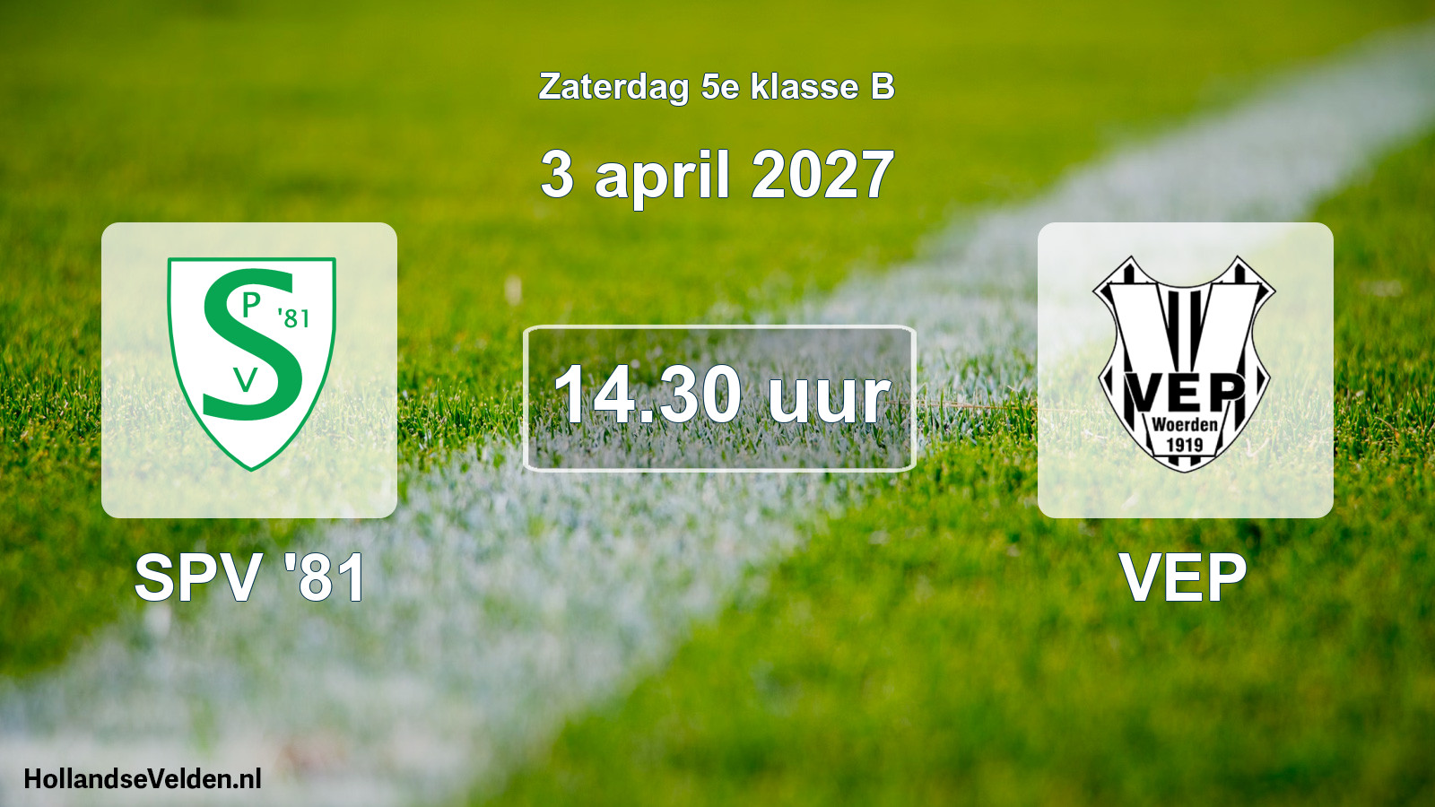 Geplande wedstrijd: SPV '81 - VEP (3 april 2027)