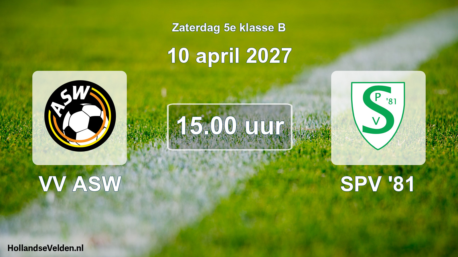 Geplande wedstrijd: VV ASW - SPV '81 (10 april 2027)