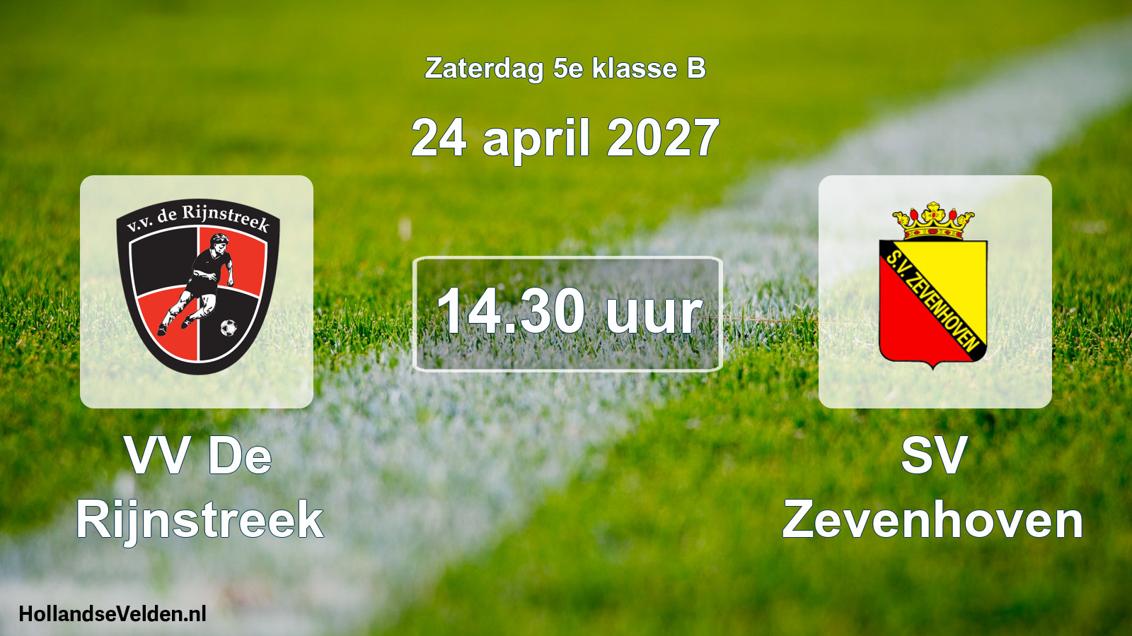 Geplande wedstrijd: VV De Rijnstreek - SV Zevenhoven (24 april 2027)