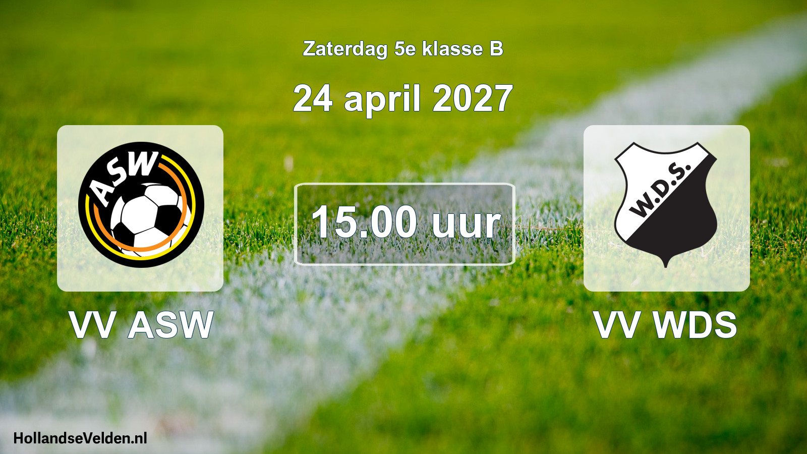 Geplande wedstrijd: VV ASW - VV WDS (24 april 2027)