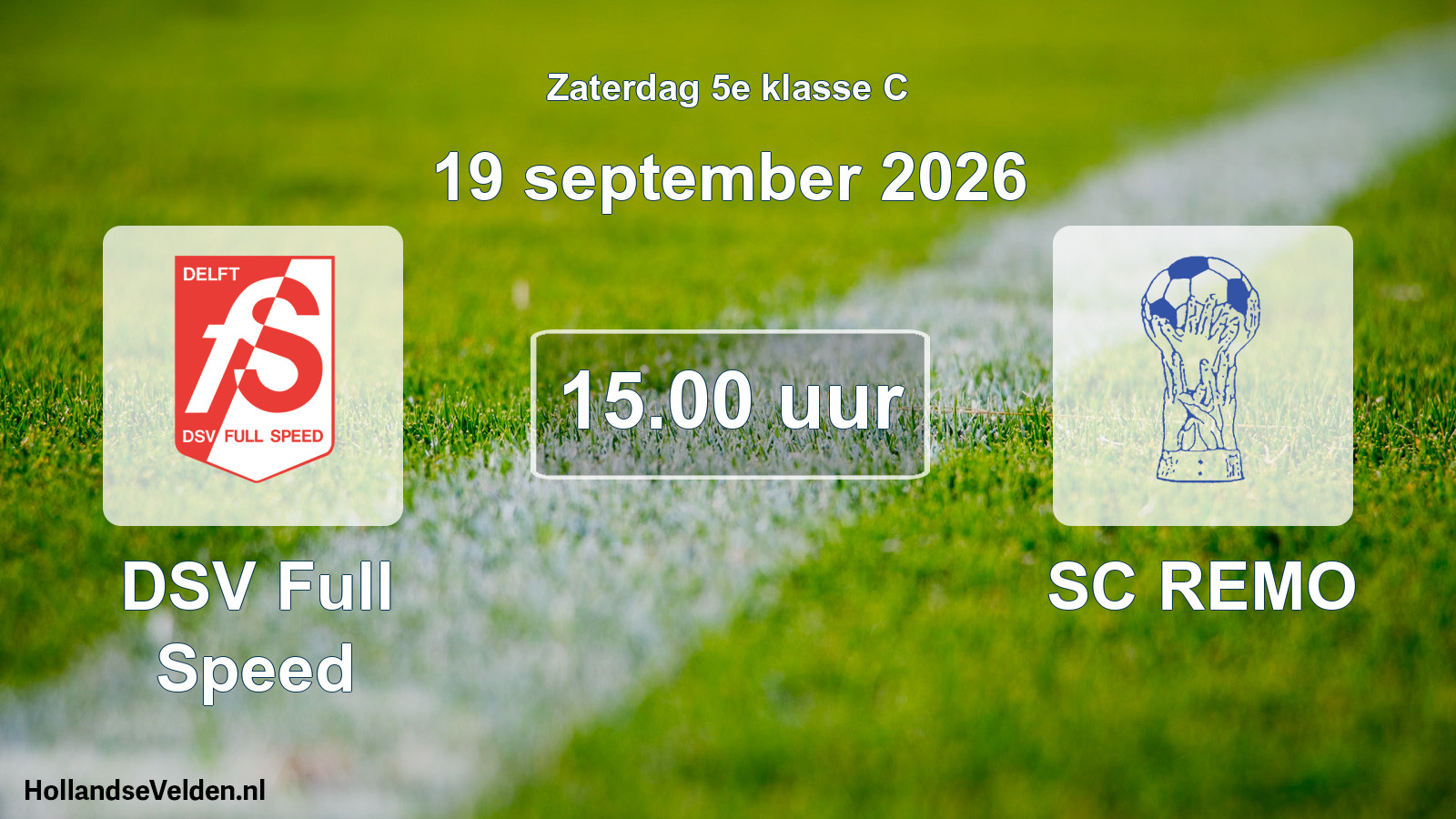 Geplande wedstrijd: DSV Full Speed - SC REMO (19 september 2026)