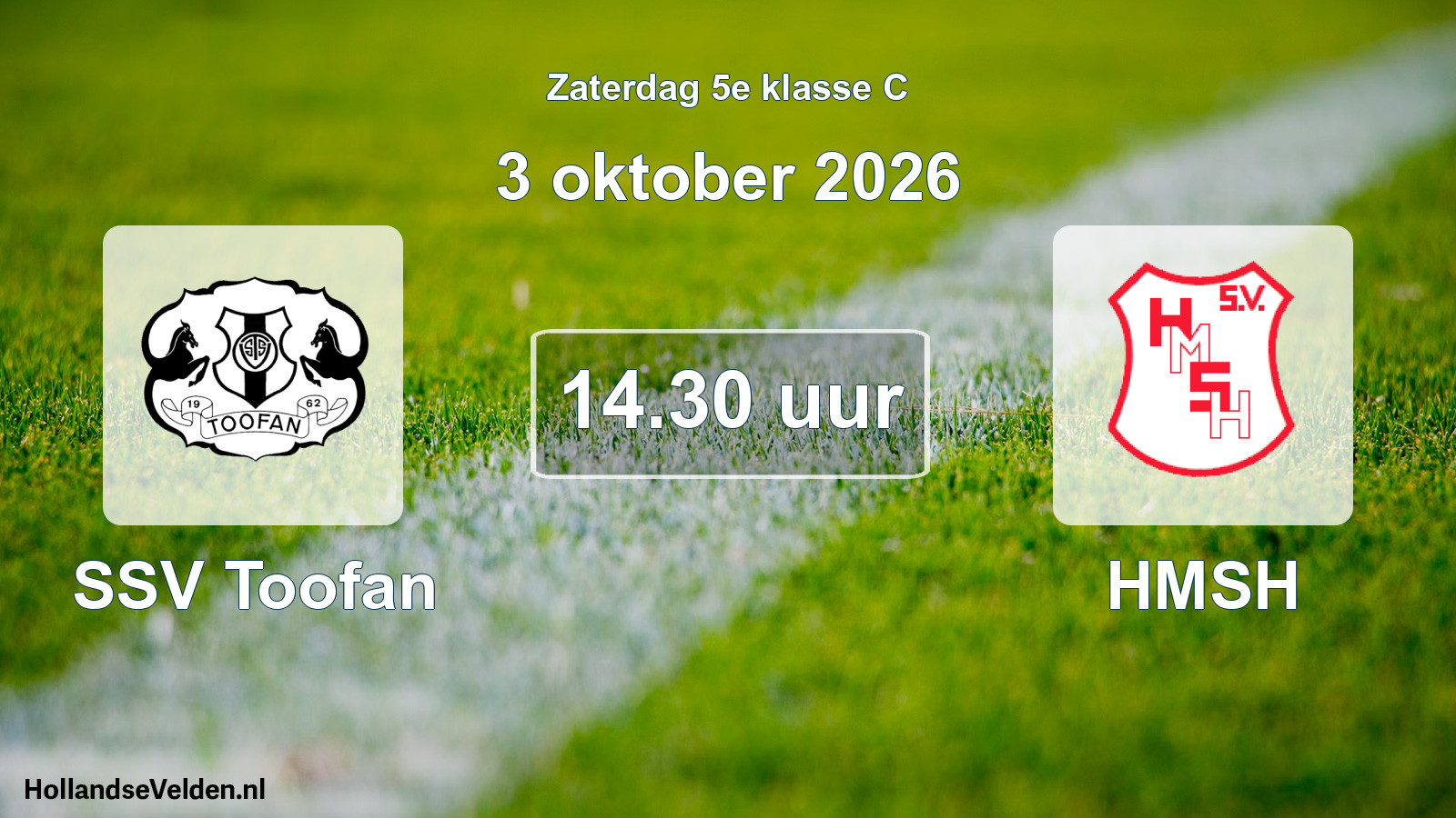 Geplande wedstrijd: SSV Toofan - HMSH (3 oktober 2026)
