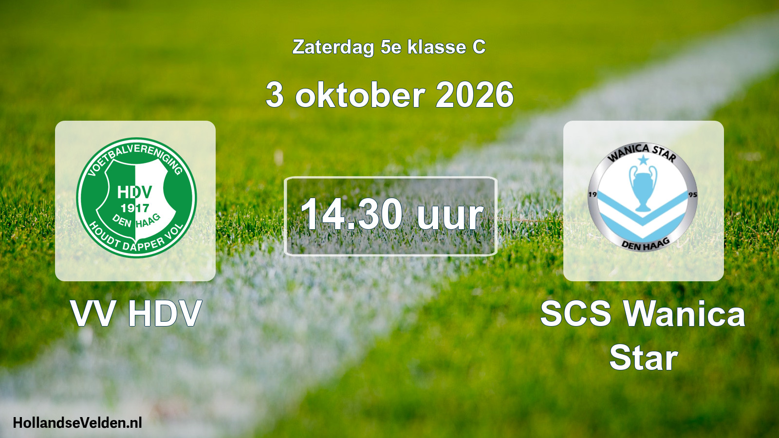 Geplande wedstrijd: VV HDV - SCS Wanica Star (3 oktober 2026)
