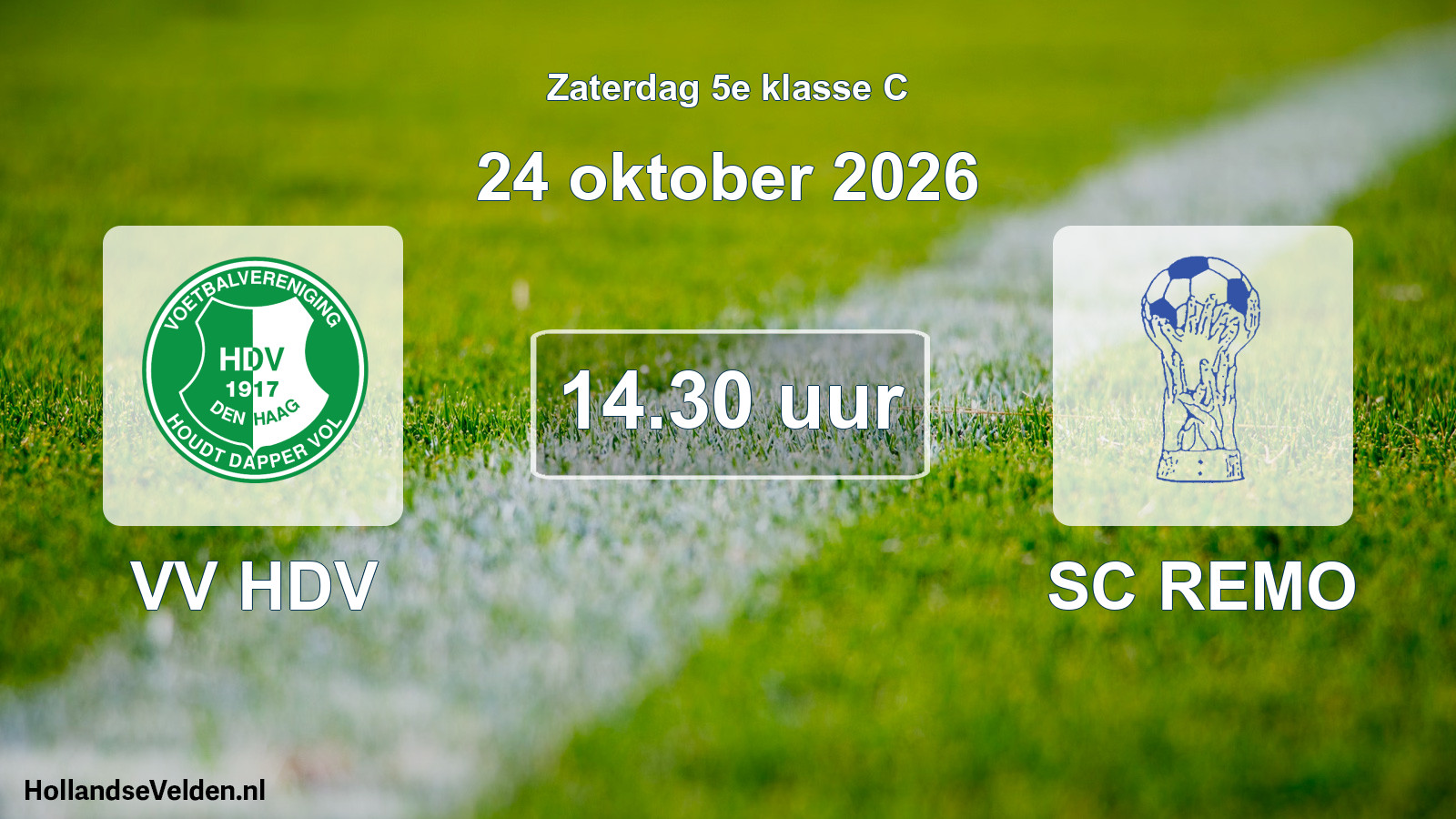 Geplande wedstrijd: VV HDV - SC REMO (24 oktober 2026)