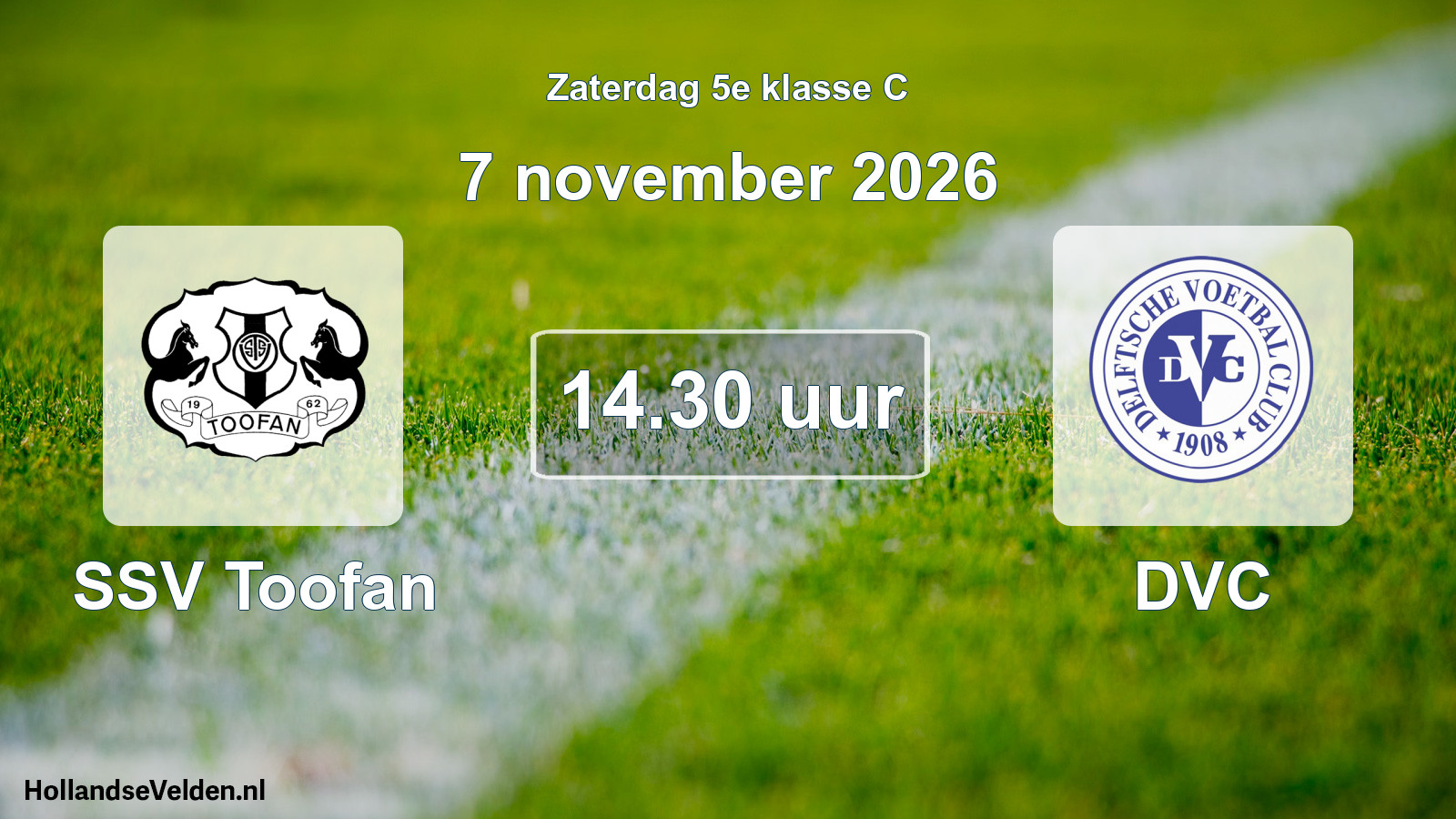 Geplande wedstrijd: SSV Toofan - DVC (7 november 2026)