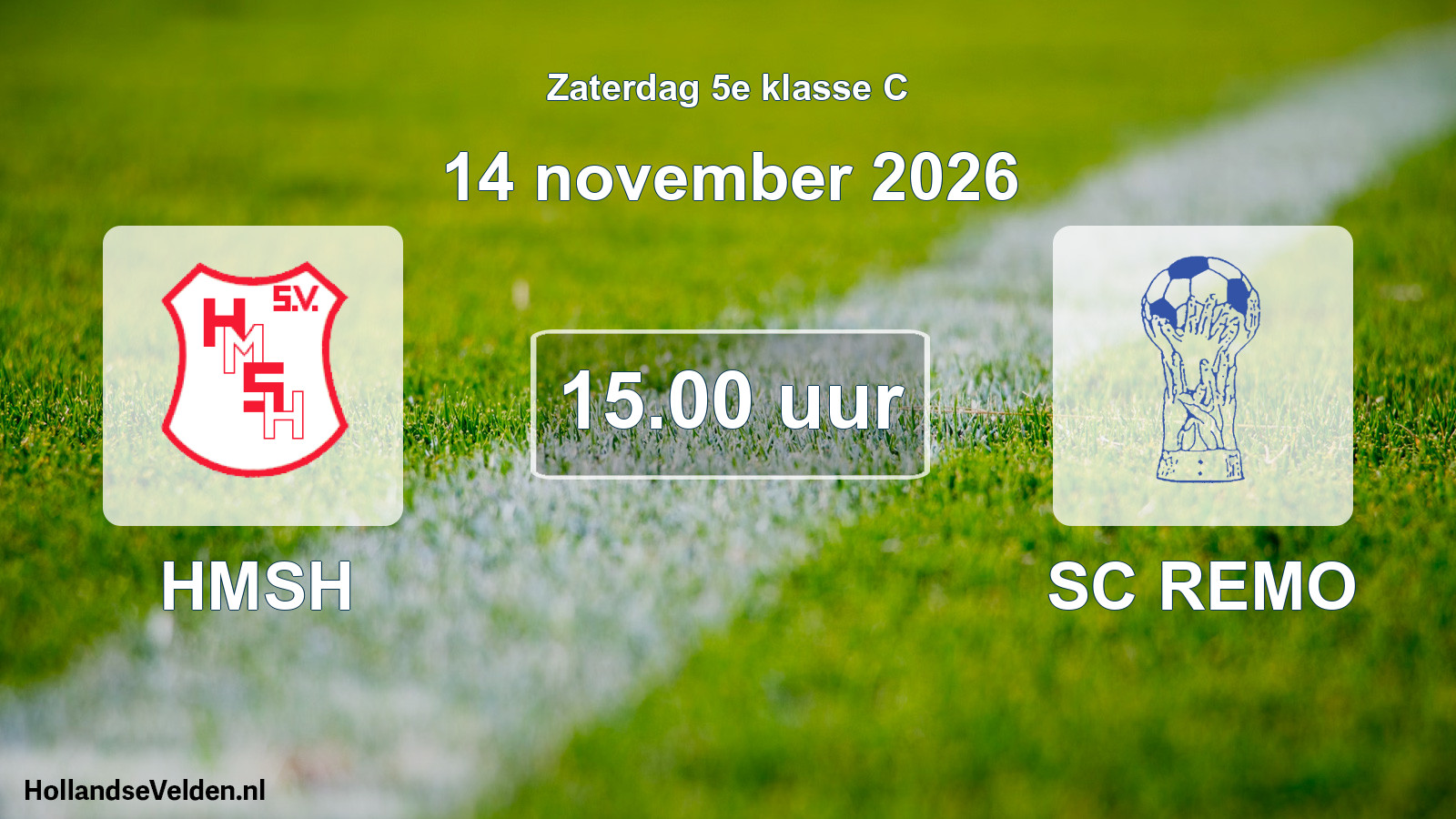 Geplande wedstrijd: HMSH - SC REMO (14 november 2026)
