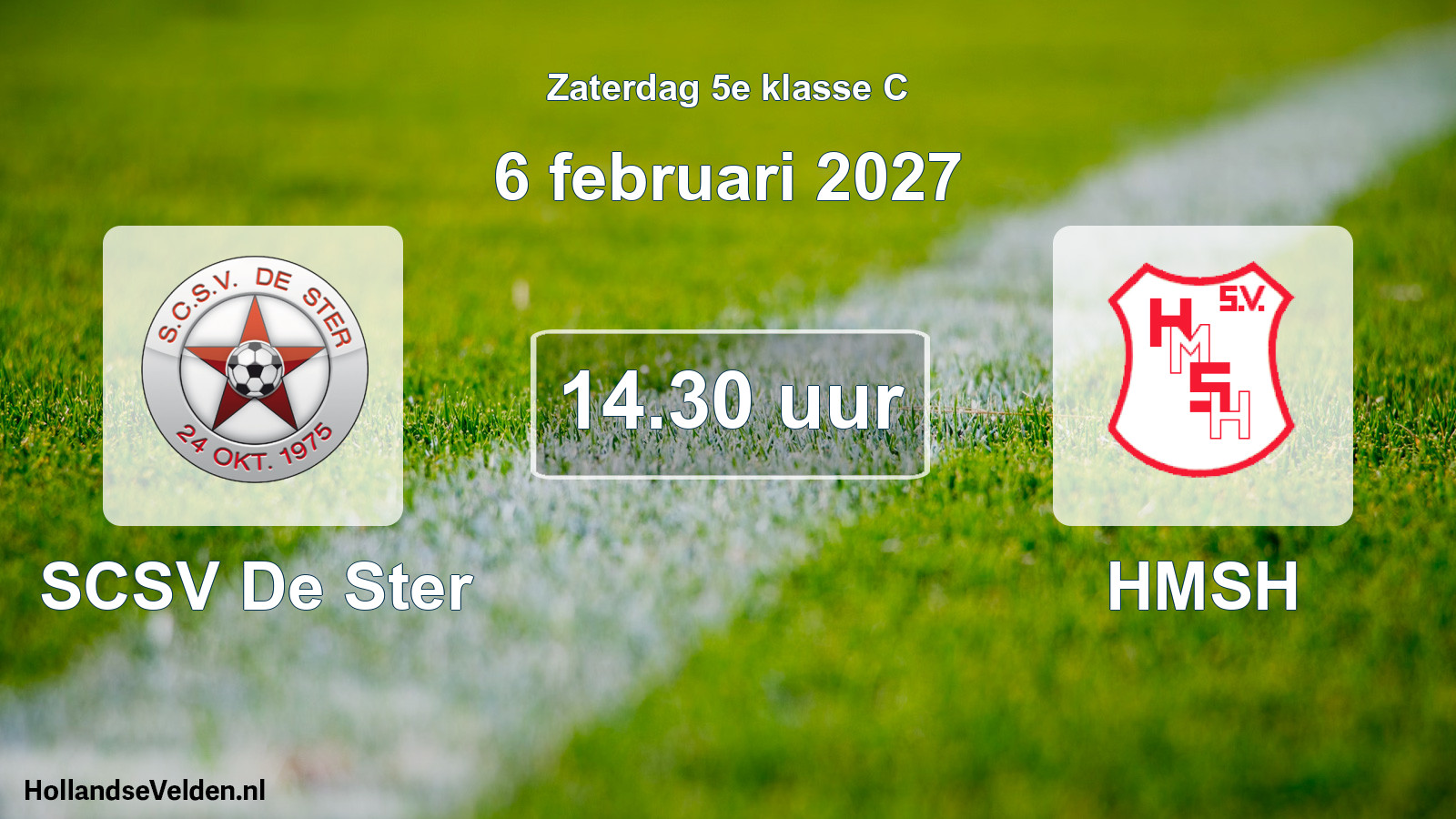 Geplande wedstrijd: SCSV De Ster - HMSH (6 februari 2027)
