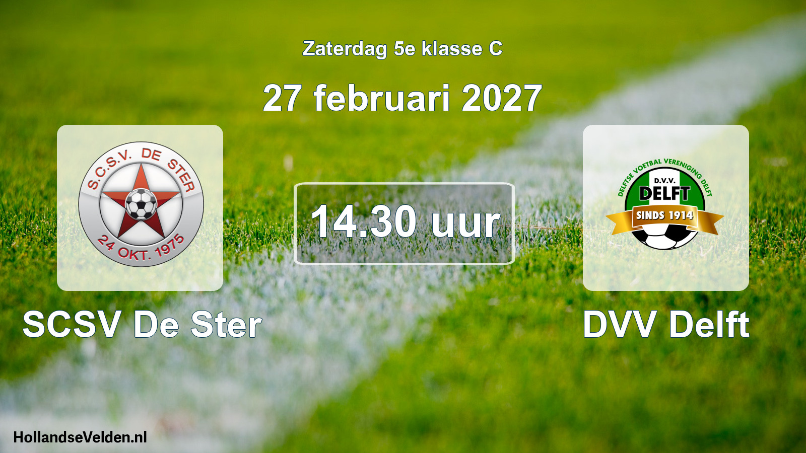 Geplande wedstrijd: SCSV De Ster - DVV Delft (27 februari 2027)