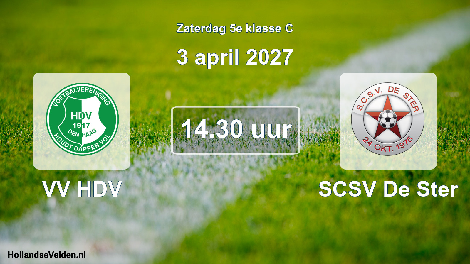 Geplande wedstrijd: VV HDV - SCSV De Ster (3 april 2027)