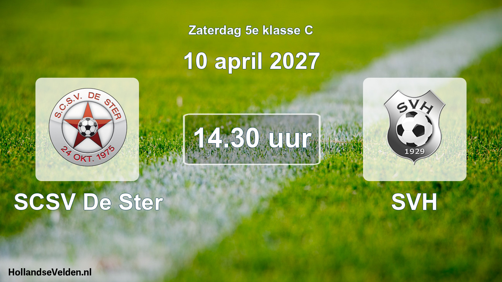Geplande wedstrijd: SCSV De Ster - SVH (10 april 2027)