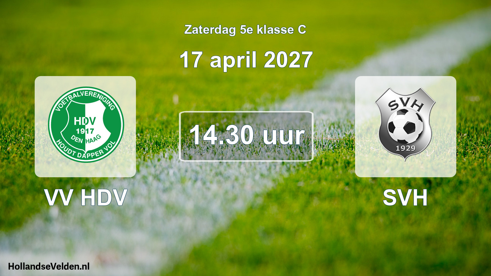 Geplande wedstrijd: VV HDV - SVH (17 april 2027)