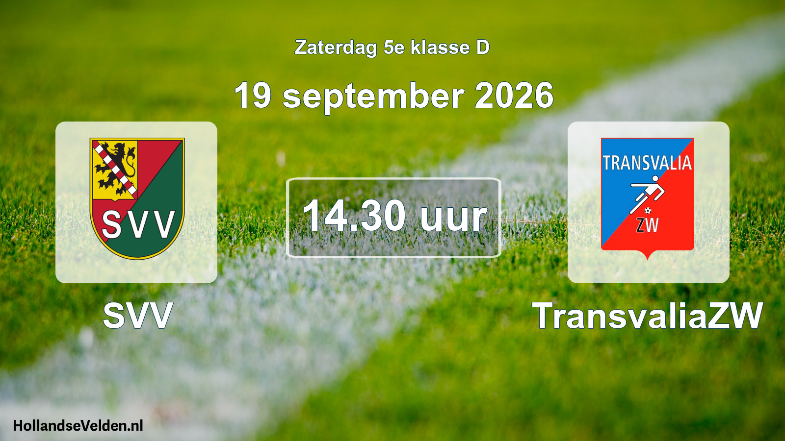 Geplande wedstrijd: SVV - TransvaliaZW (19 september 2026)