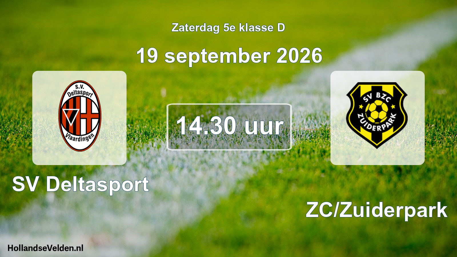 Geplande wedstrijd: SV Deltasport - BZC/Zuiderpark (19 september 2026)