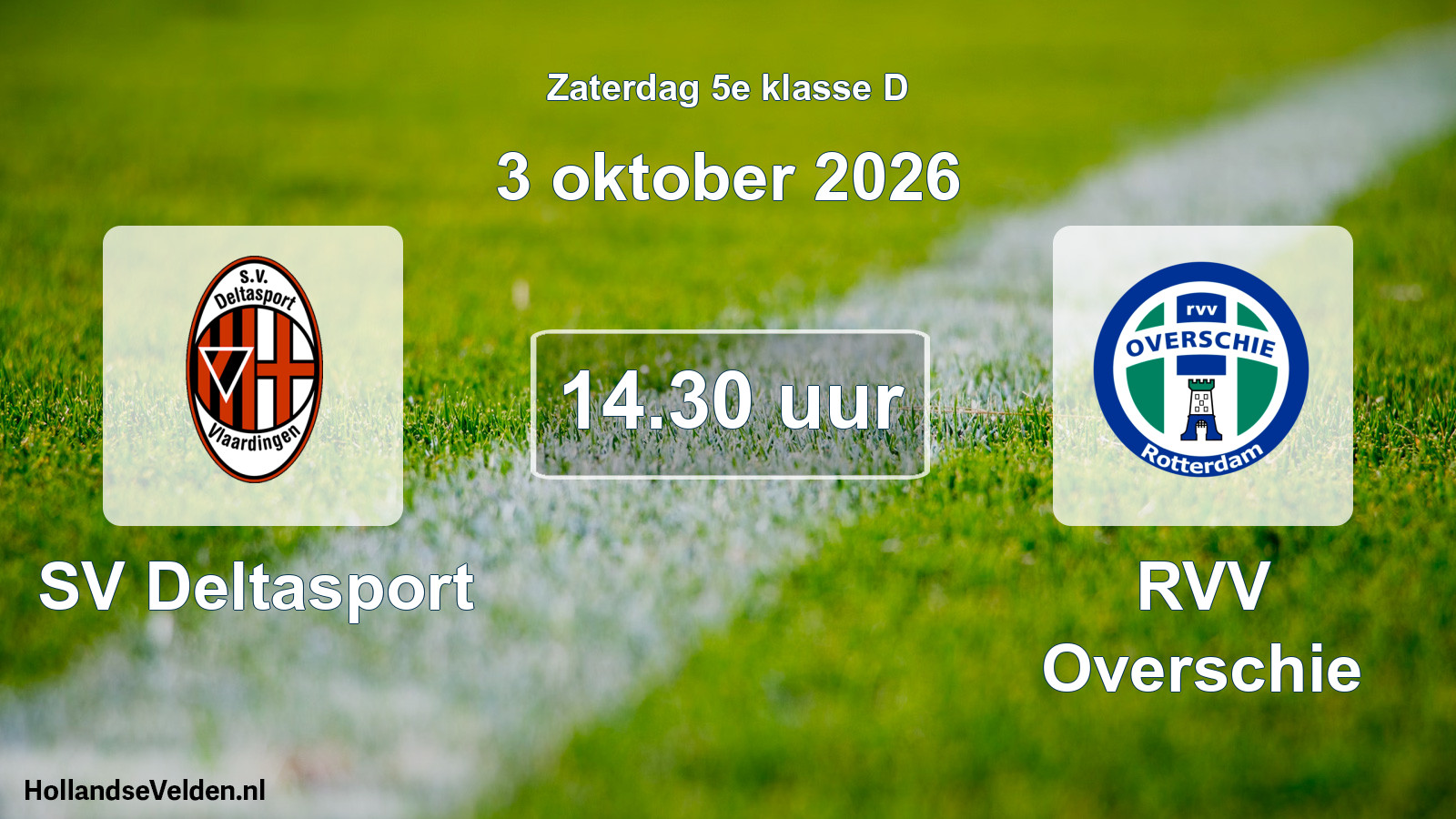 Geplande wedstrijd: SV Deltasport - RVV Overschie (3 oktober 2026)