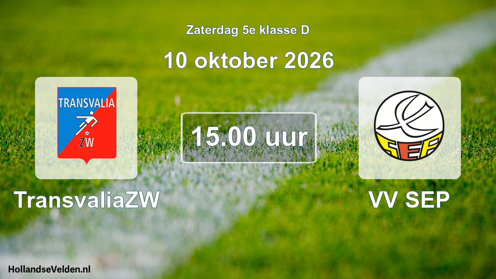 Geplande wedstrijd: TransvaliaZW - VV SEP (10 oktober 2026)
