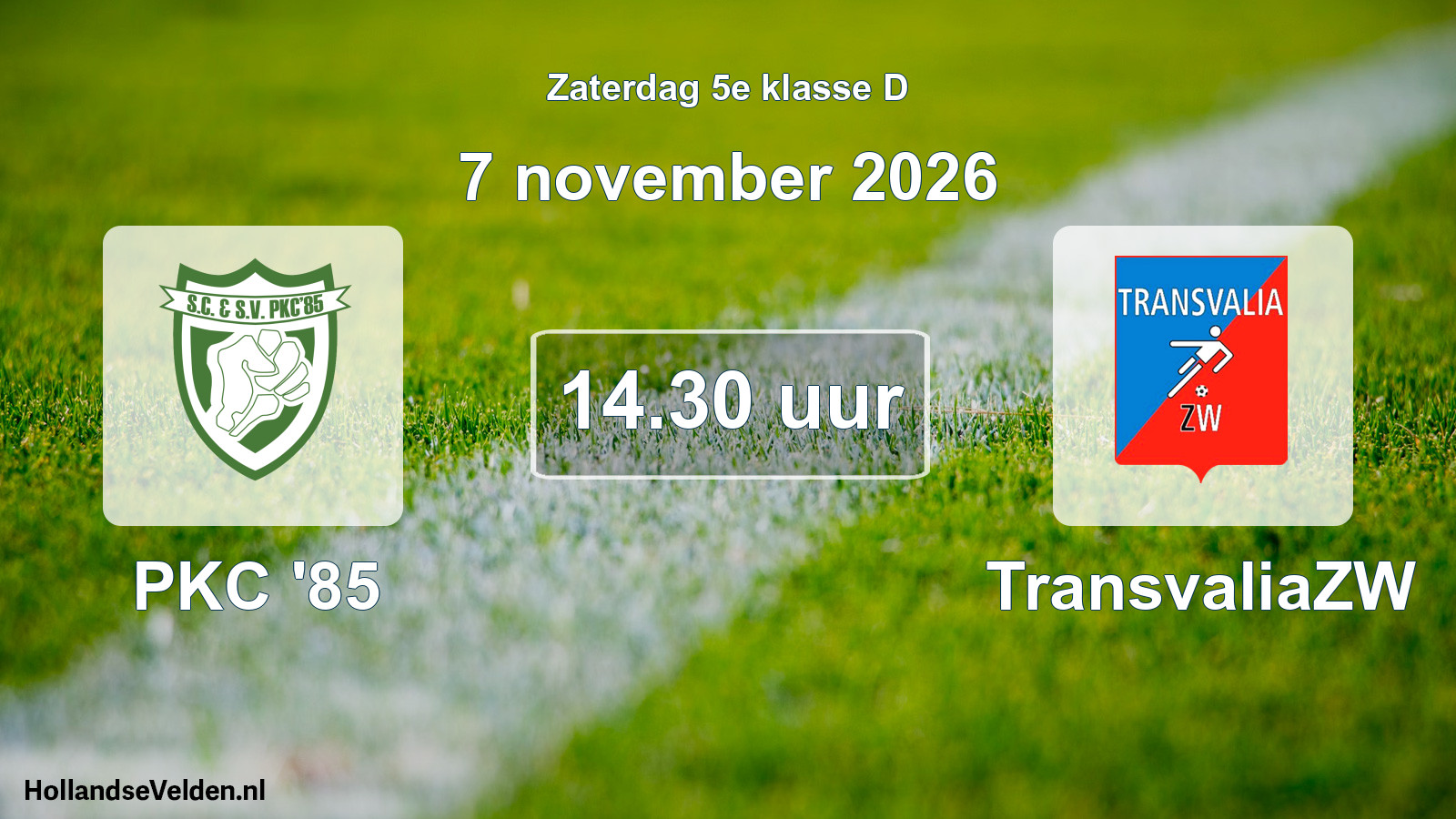Geplande wedstrijd: PKC '85 - TransvaliaZW (7 november 2026)