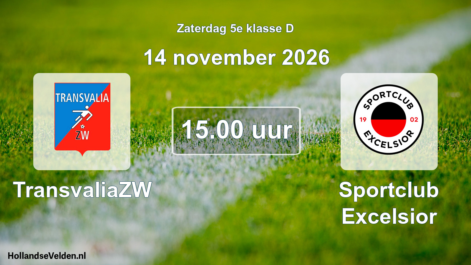 Geplande wedstrijd: TransvaliaZW - Sportclub Excelsior (14 november 2026)