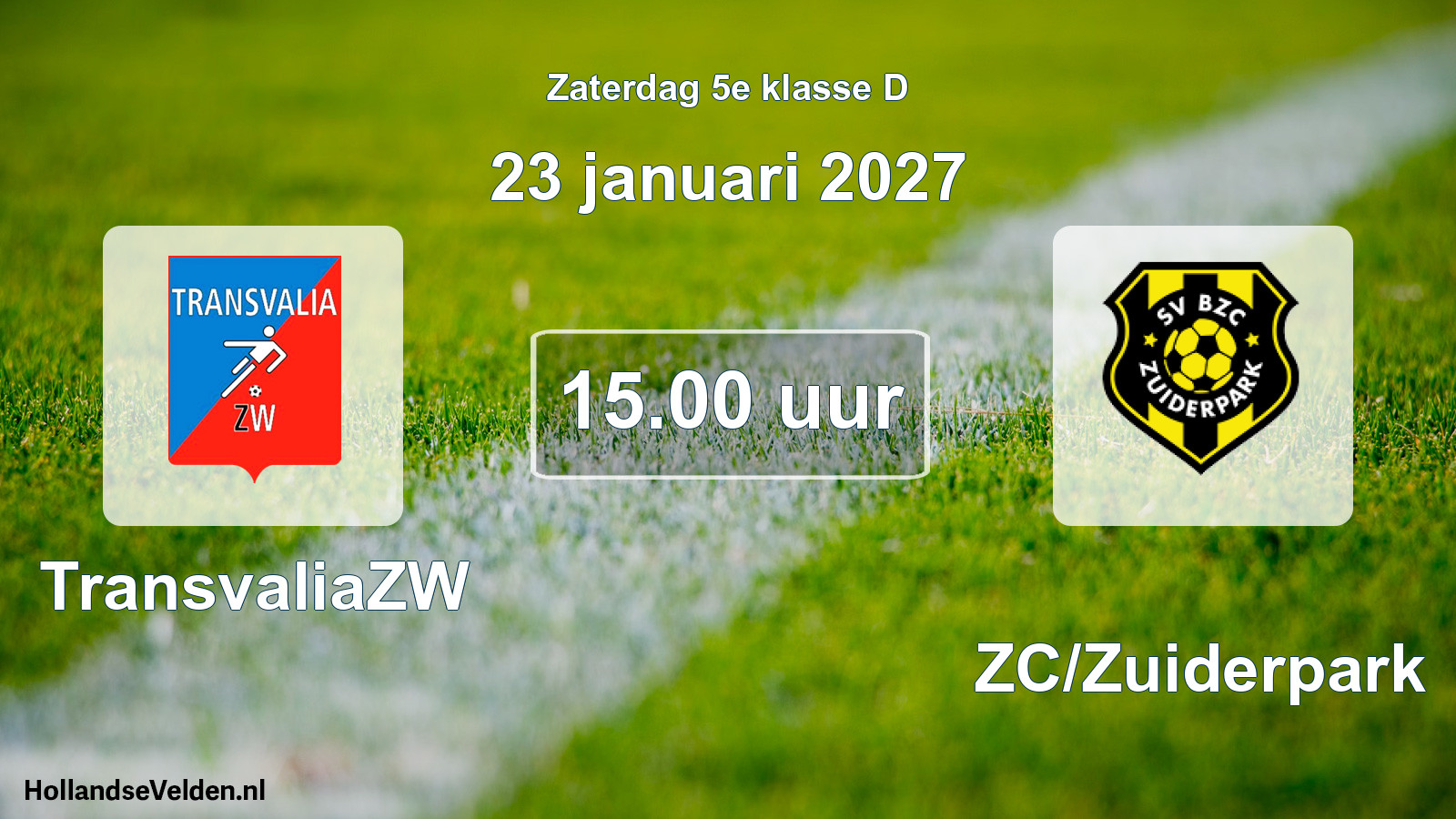 Geplande wedstrijd: TransvaliaZW - BZC/Zuiderpark (23 januari 2027)
